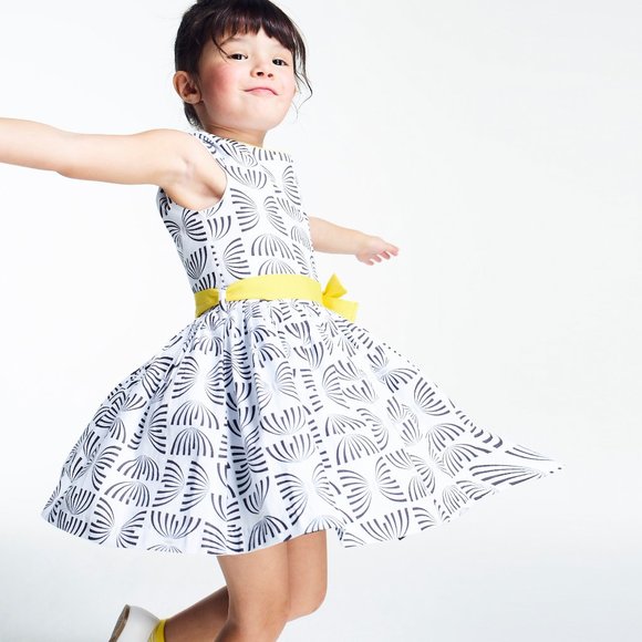 OKAIDI Chic Printed 100% Cotton Dress | 12A/Y - Picture 1 of 15